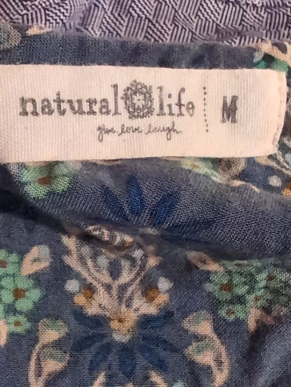 NATURAL LIFE Sara Embroidered Dress Dark Teal Medallion Size Medium Pockets - Picture 4 of 8